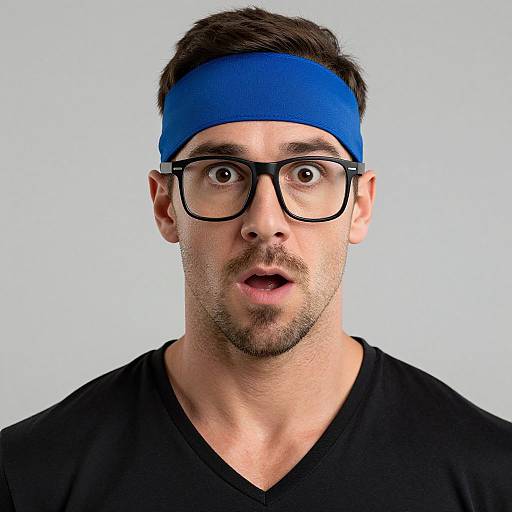 Rambo-Inspired Man with Blue Headband