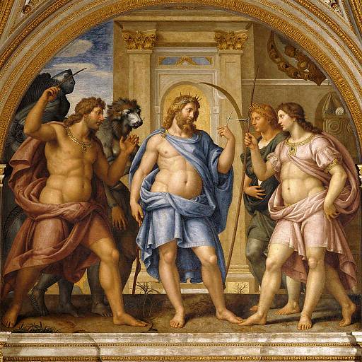 Renaissance Mythological Scene with Golden Hues