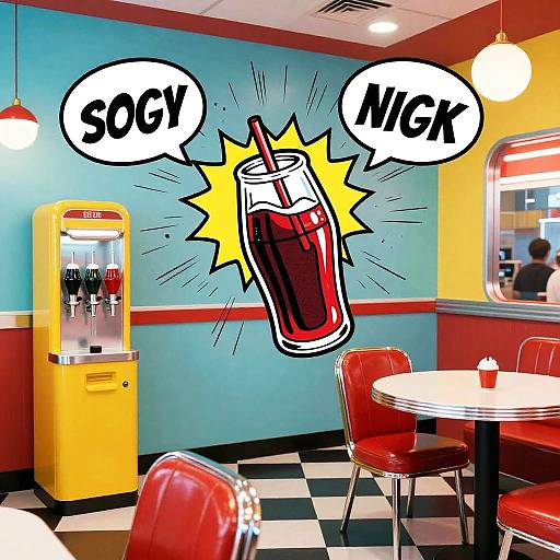 1960s Pop Art American Diner Scene