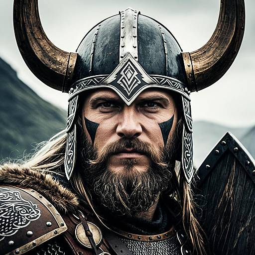 Mythical Viking Warrior Artwork with Branding
