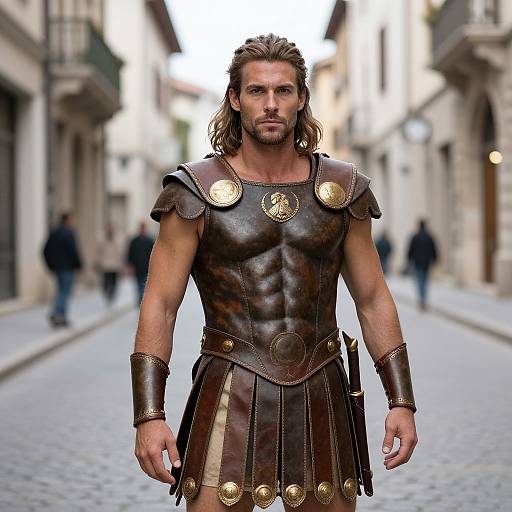 Man in Roman Gladiator Costume