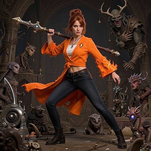 Photorealistic Fantasy Woman with Wabbajack