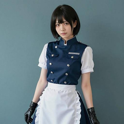 Young Woman in Mukuro Ikusaba Cosplay