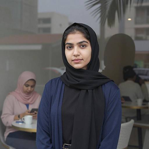 Young Woman in Hijab by Window