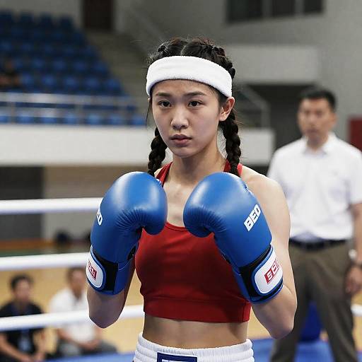 Intense Young Boxer in Action