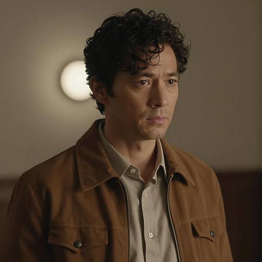 Intense Portrait of a Dark-Haired Man