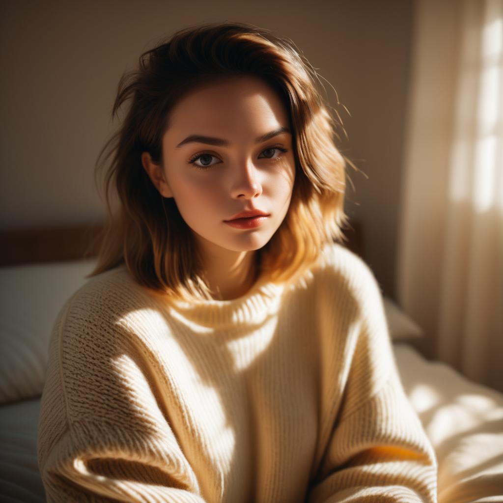 Warm Portrait of a Young Woman