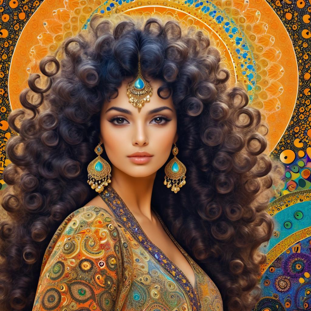 Enchanting Middle Eastern Woman in Klimt Style