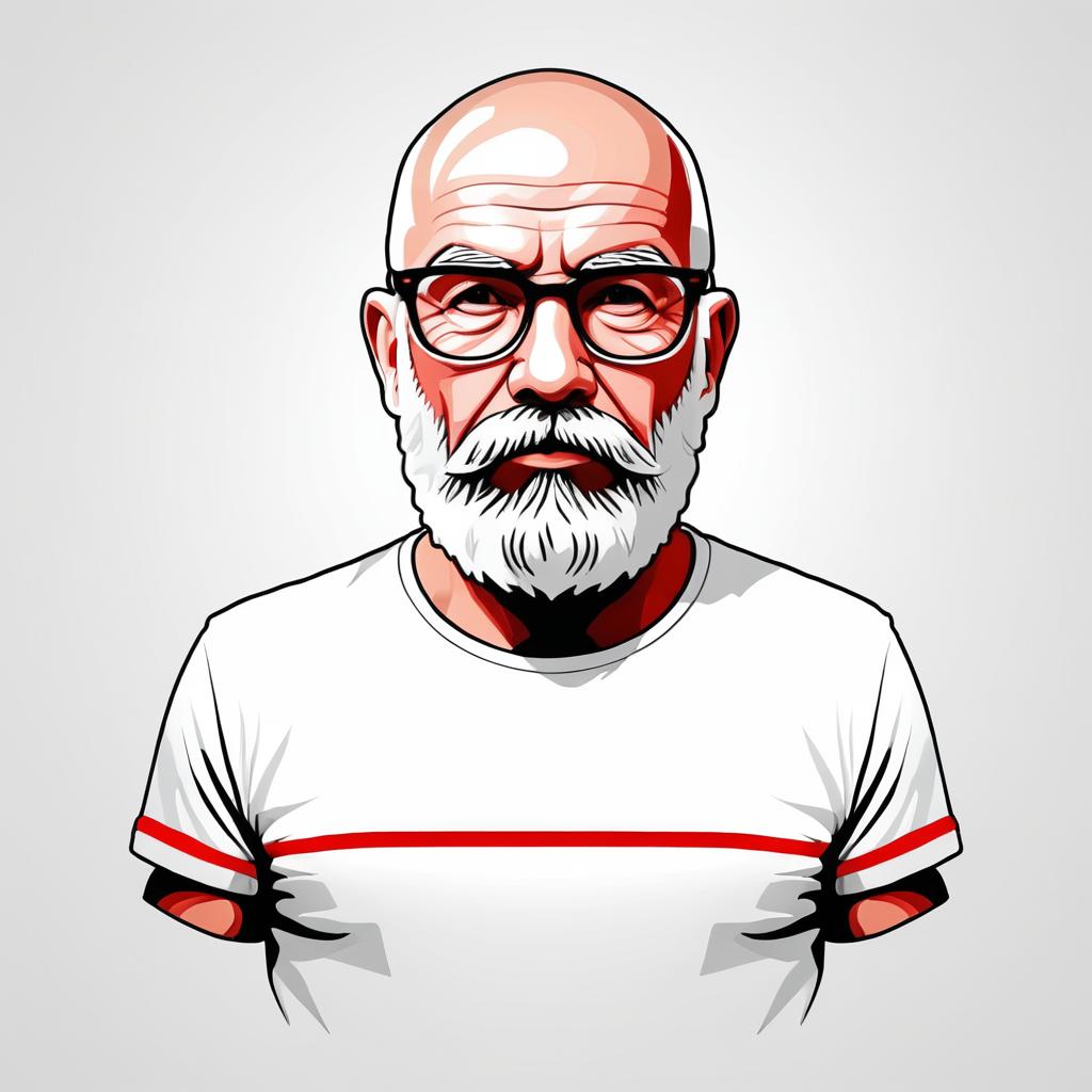 Sleek Logo Design of Bearded Old Man