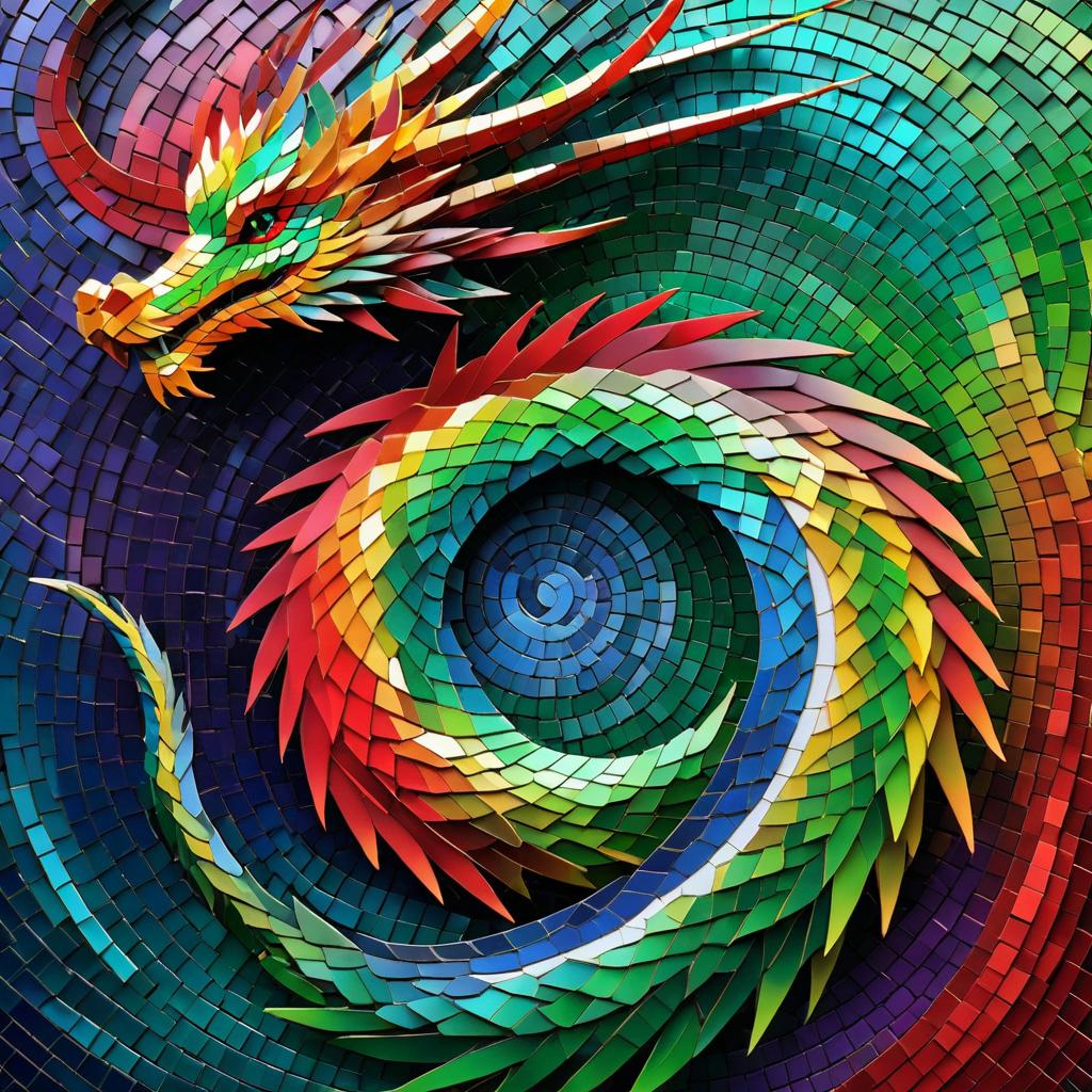 Vibrant Mosaic Dragon Artistry