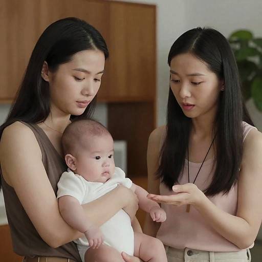 Intimate Moment: Women and Baby Portrait