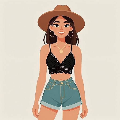 Bohemian Chic Smiling Woman Style