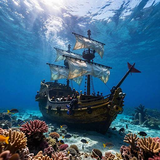 Underwater Pirate Shipwreck Scene