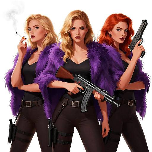 Powerful Illustration of Armed Women