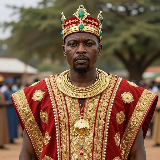 Regal African King in Ornate Attire
