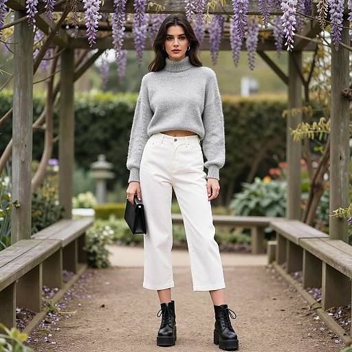 Minimalist Fashion in Botanical Garden