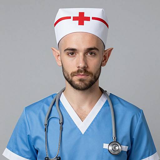 Realistic Male Nurse Costume Portrait