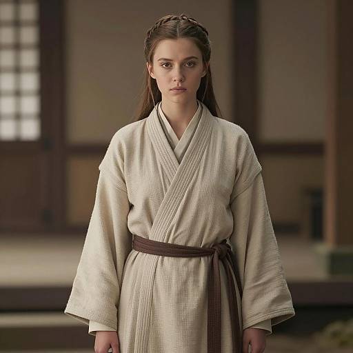 Young Woman in Jedi-Style Robe