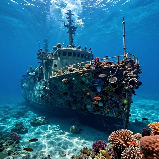 Immersive Underwater Shipwreck Scene