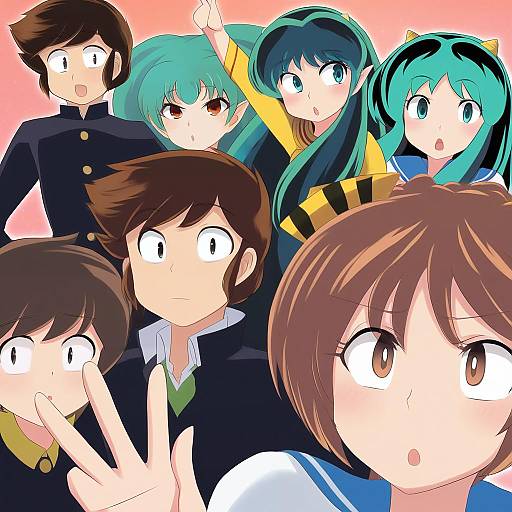 Illustration of Moroboshi ataru, urusei yatsura in the style of Myuu (arisumeria)