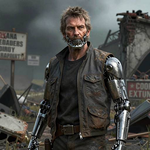 Grizzled Sci-Fi Engineer in Grimdark Ruins