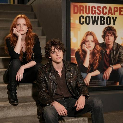 Urban Night: Couple at Steps