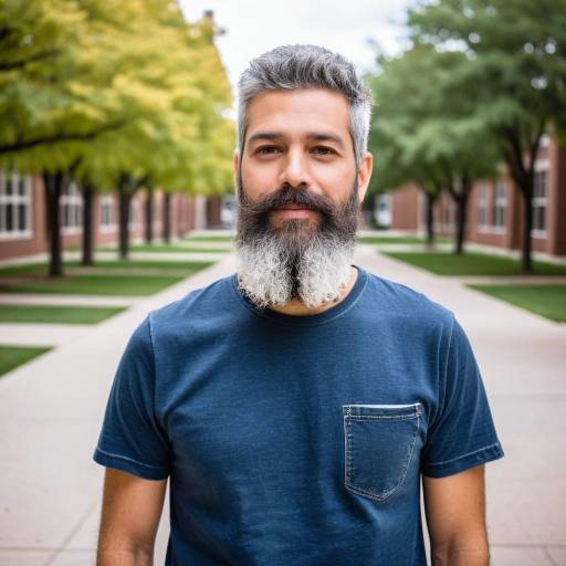 Man with Salt and Pepper Beard Outdoors