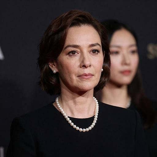 Moody Portrait: Woman in Black Pearl