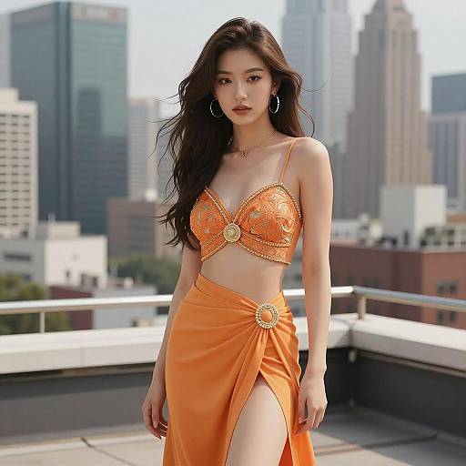 Confident Elegance in Urban Fashion Scene