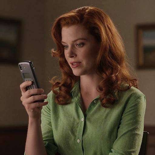 Red-Haired Woman with Cell Phone