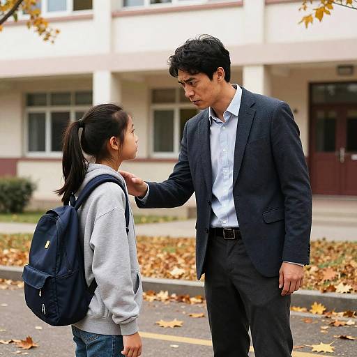Stern Teacher Scolding Student Outdoors