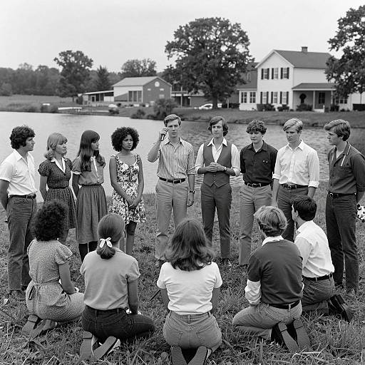 1970s Group Photo by the Lake