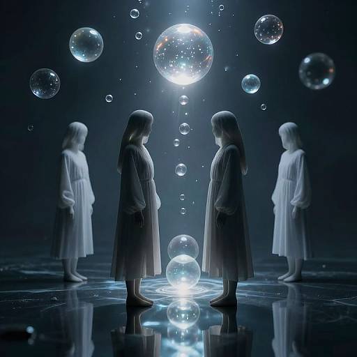 Surreal Dreamscape with Ethereal Orbs