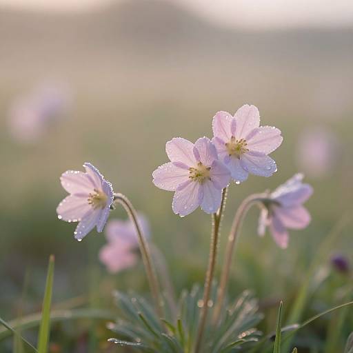 Delicate Flowers Blooming at Dawn