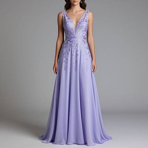 Elegant Lavender A-line Prom Dress