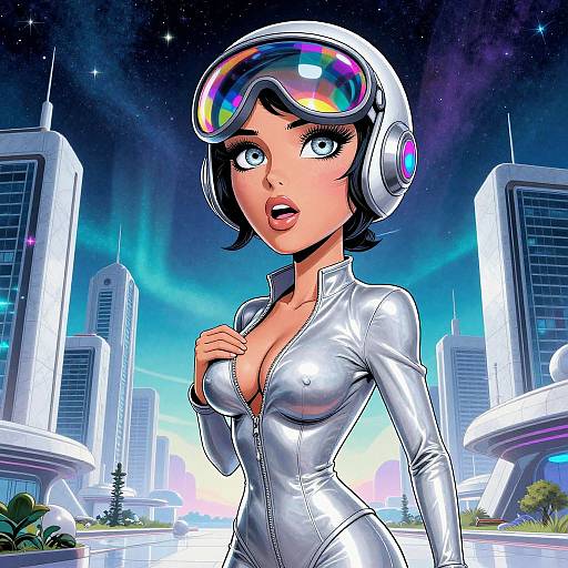 Futuristic Cinematic Portrait of Italian Bombshell