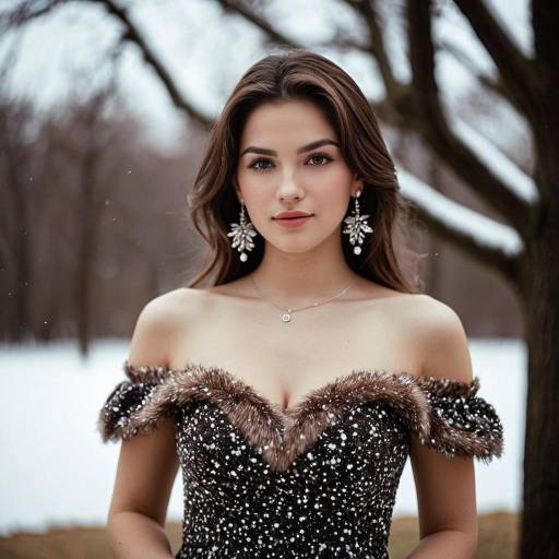Elegant Winter Ball Outfit Portrait
