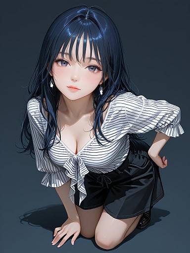 Realistic Woman in Casual Chic Outfit