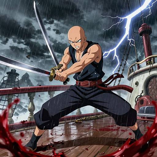 One Piece Bald Swordsman Storm Battle