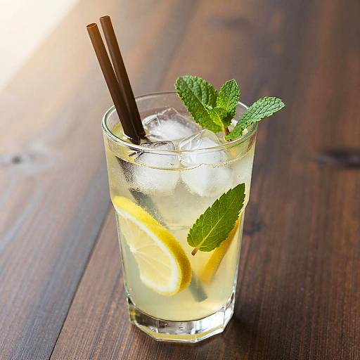 Refreshing Lemon Mint Drink Photograph
