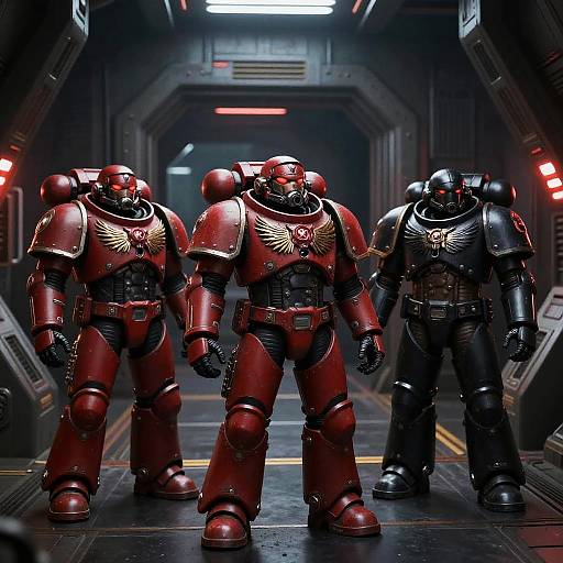 Red and Black Space Marines Patrol