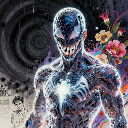 Neon Cyberpunk Android Mystic Portrait