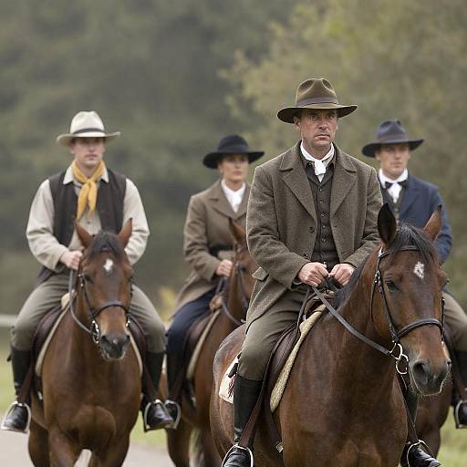 Horseback Adventure Through Misty Woods