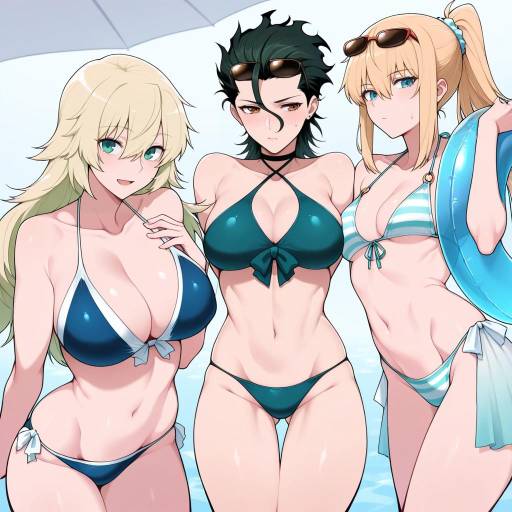 Summer Swimsuit Fun with Genderswap Girls