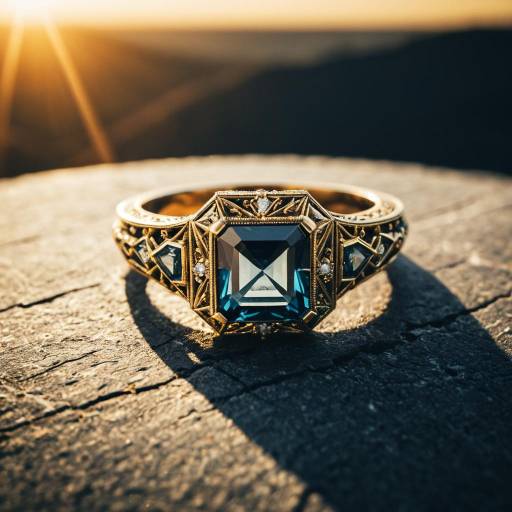 Vintage Gold Ring with Blue Spinel Gemstone