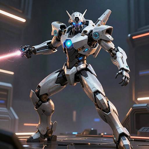 Sleek Cyberplan Mech Suit Action