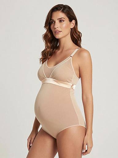 Romantic Maternity Lingerie Fashion Portrait