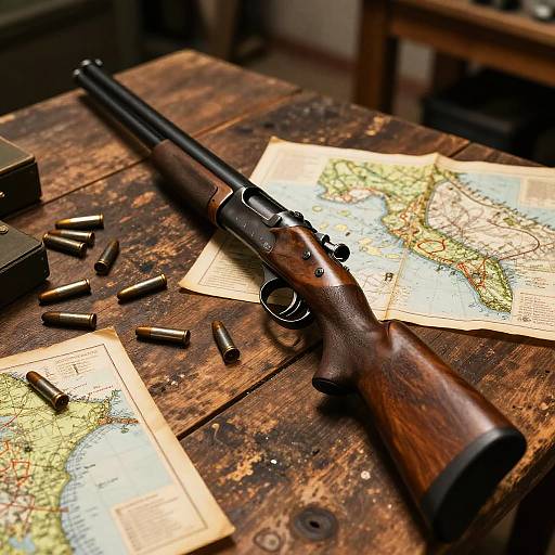 Bullpup Shotgun in Rustic Workshop