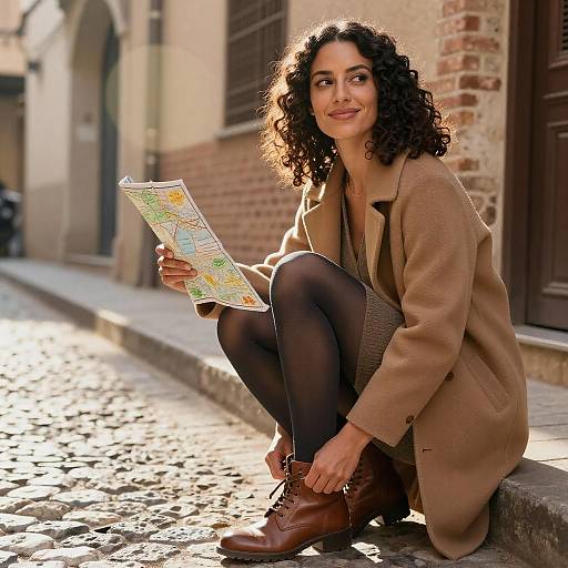 Elegant Berber Woman in Sunlit Alley