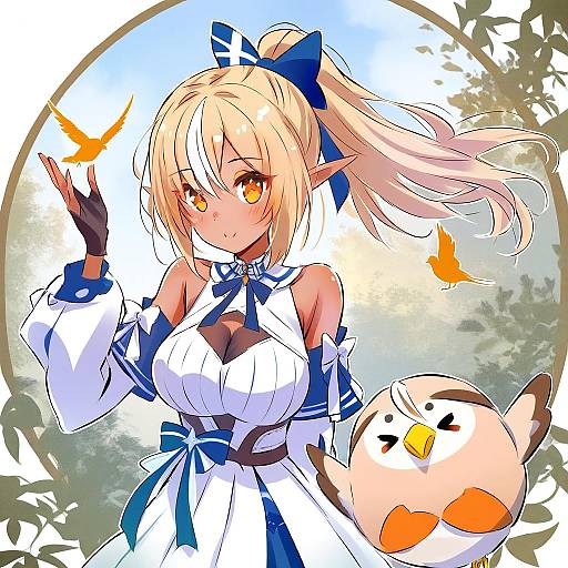 Illustration of Elfriend (shiranui flare), hololive in the style of Iesupa